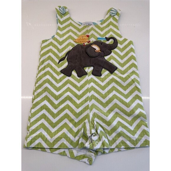 mudpie Baby Girls boys Bodysuit Romper Summer Clothes size 12-18M elephant - Picture 3 of 9